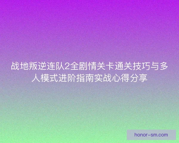 战地叛逆连队2全剧情关卡通关技巧与多人模式进阶指南实战心得分享 战地叛逆连队2全剧情关卡通关技巧与多人模式进阶指南实战心得分享