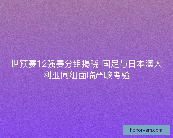 世预赛12强赛分组揭晓 国足与日本澳大利亚同组面临严峻考验